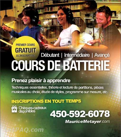 COURS DE BATTERIE St-Jerome, Laval ...